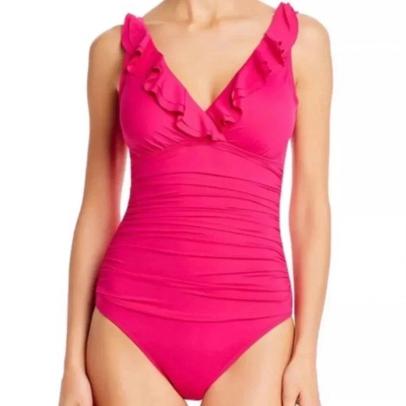 Ralph Lauren Ruffled Over The Shoulder One Piece - Picture 2 of 7